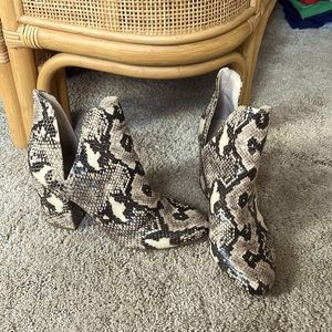 Steve Madden snakeskin booties